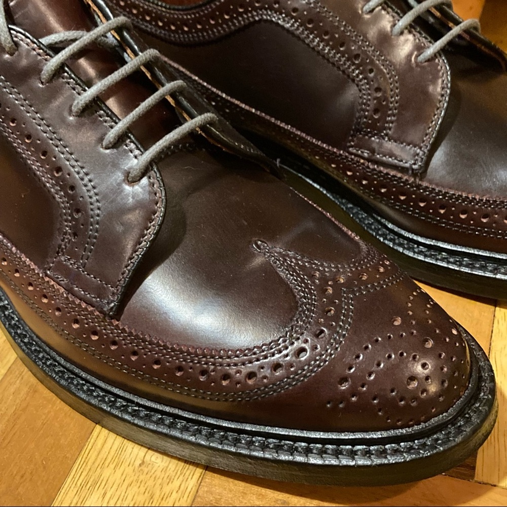 MacNeil Shell Cordovan Wingtip Derby Dress Shoes by Allen Edmonds Burgundy 8D US